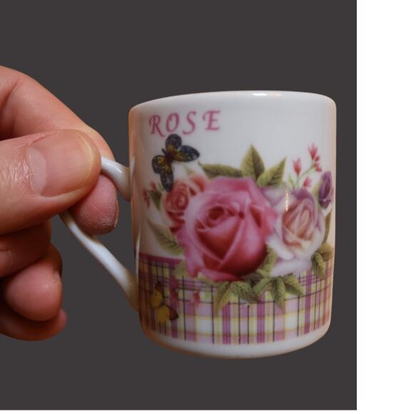 Unbranded Other - Vintage Rose Floral Espresso Cup Italian‑Style Ceramic Cottagecore Dollhouse EUC